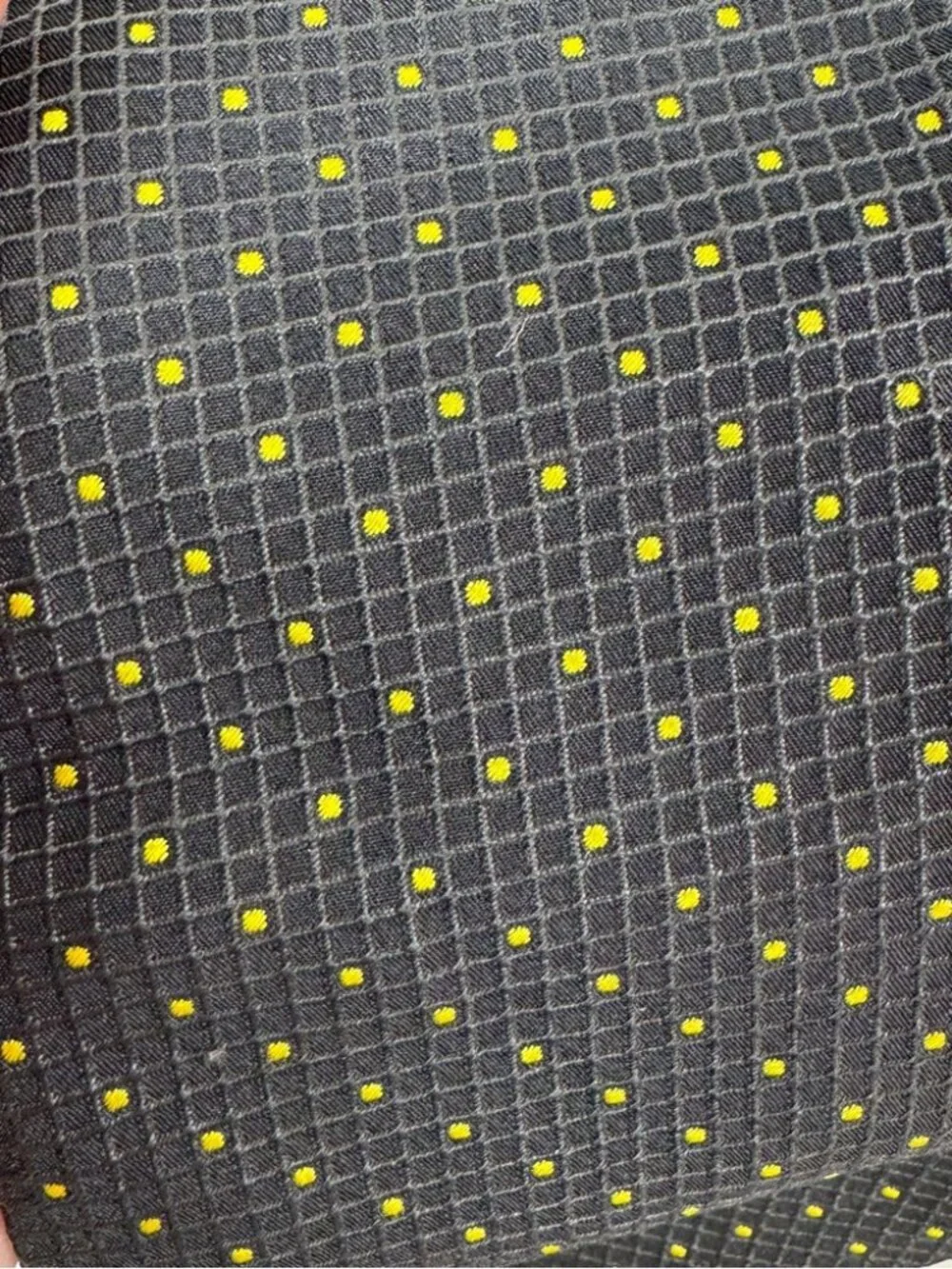 Gucci Silk Tie Gray Yellow Micro Dot Pattern Designer Luxury Necktie
